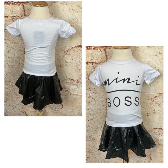 NEW 2 Piece Mini Boss Faux Leather Skirt Set - Picture 4 of 12